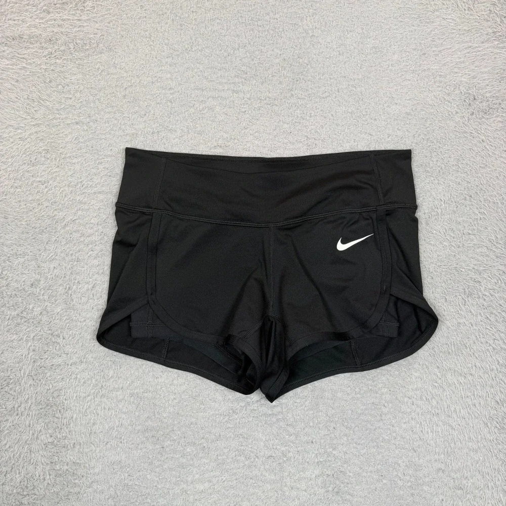 Nike Dri-FIT Womens Black 2-in-1 Running Shorts Built-in Liner Size XS